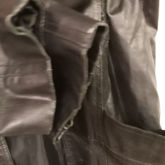 Vintage Coat OMINT APPAREL Maxie Black Leather Floral Suede Size Sm - Picture 12 of 16